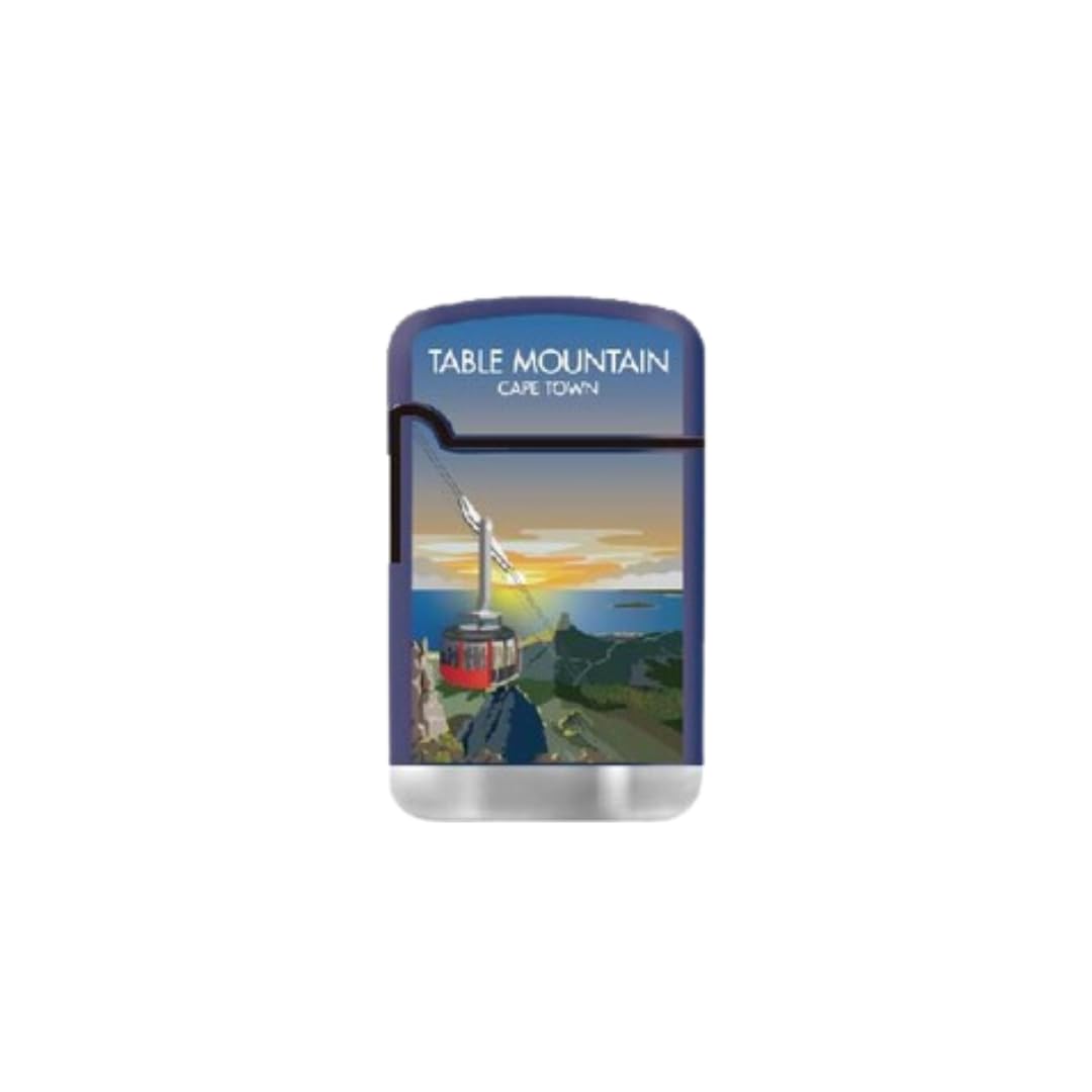 Debest Cape Town Travel Art Card A5 - Table Mountain Cable Way And ZL3 Torch Jet Lighter