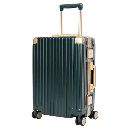 Classic Aluminum Frame Travel Suitcase - 26 inch - Green