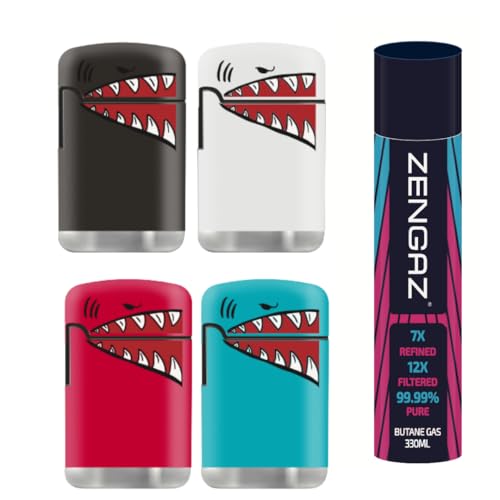 ZL 3 Mega Jet Flame Lighter SHARK 4 Pack & 330 ML Gas