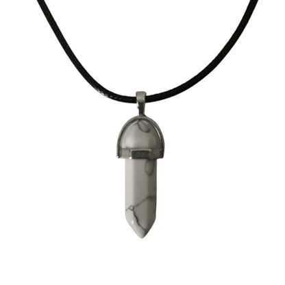 Earth Stone Collection - Bullet Crystal Stone Necklace (White Turquoise)