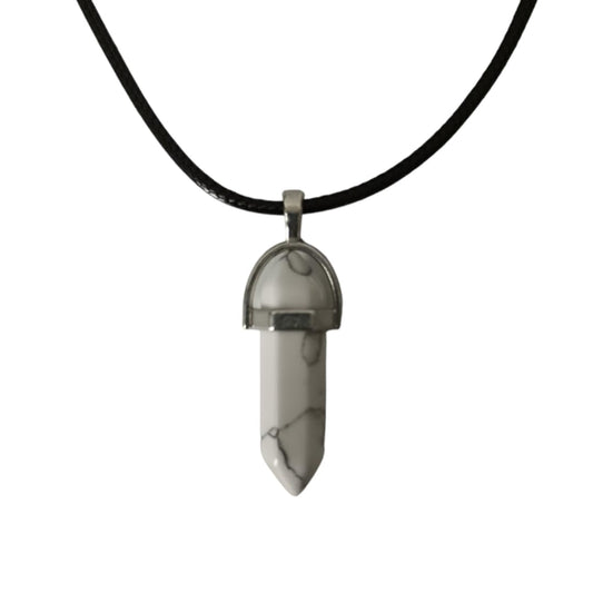 Earth Stone Collection - Bullet Crystal Stone Necklace (White Turquoise)