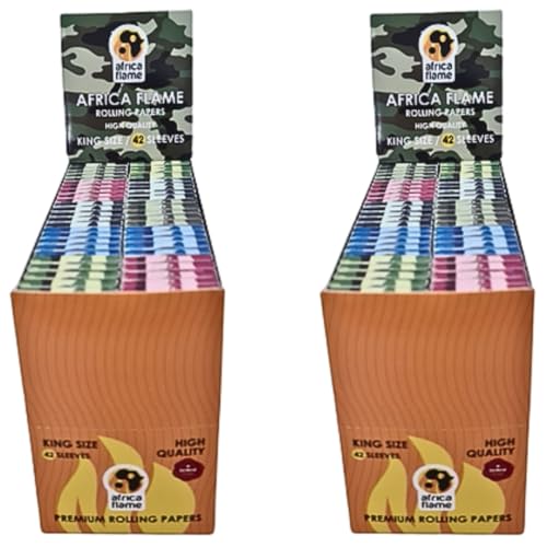 Africa Flame Rolling Paper King Size - 50 Booklets - Army - 2 Pack