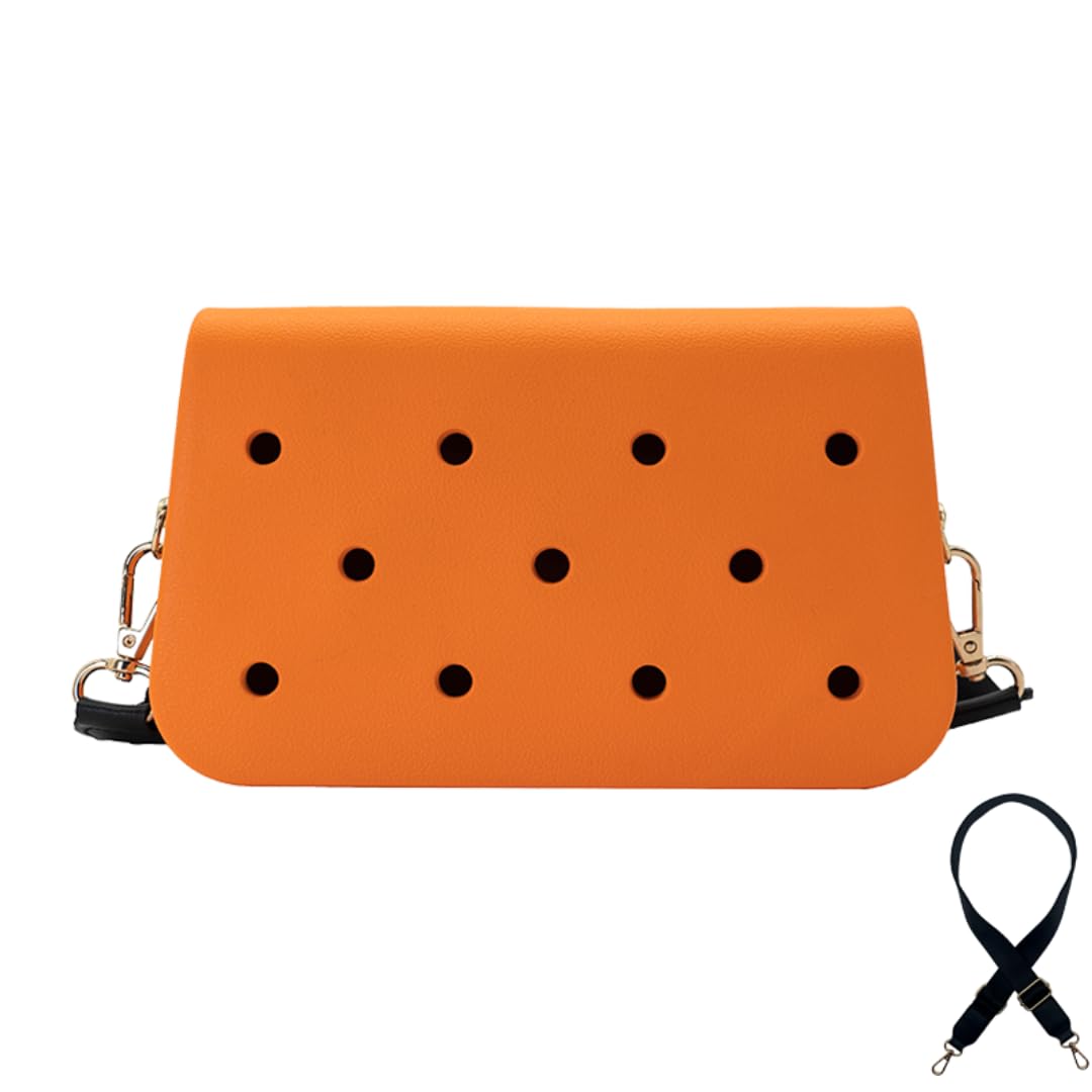 Coco EVA Croc Crossbody Bag – Lightweight Waterproof Shoulder Bag (Orange)