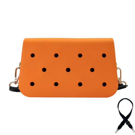 Coco EVA Croc Crossbody Bag – Lightweight Waterproof Shoulder Bag (Orange)
