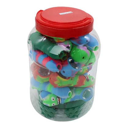 Silicone Rasta Pipe - Multicolor - 15 Pack