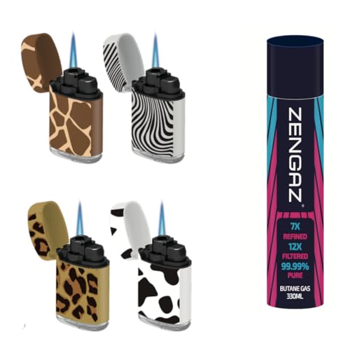 ZL 3 Mega Jet Flame Lighter SKIN 4 Pack & 330 ML Gas