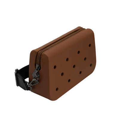 Coco EVA Croc Crossbody Bag – Lightweight Waterproof Shoulder Bag (Brown)