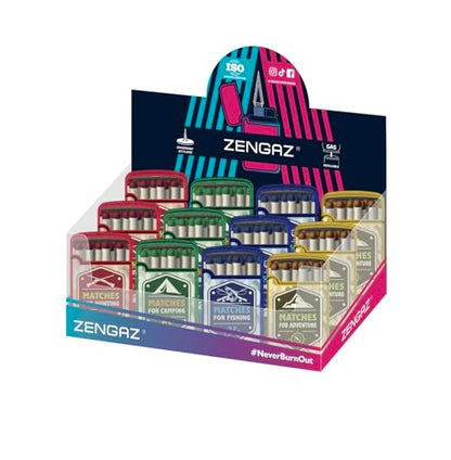12 Pack Zengaz Mega Jet Flame - Match Design