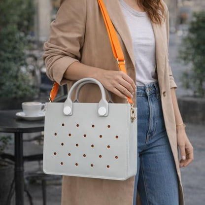 Nana EVA Croc Shoulder Bag & Coco EVA Croc Crossbody Bag Combo Set (Grey)