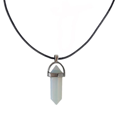 Earth Stone Collection - Bullet Crystal Stone Necklace (Opal)