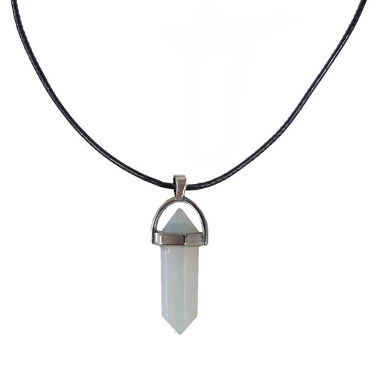 Earth Stone Collection - Bullet Crystal Stone Necklace (Opal)
