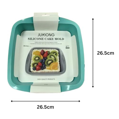 Silicone Cake Mold - Square - 26.5x26.5cm (Blue)