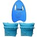 Swimming Combo Set - Kickboard and Inflatable Arm Bands for Beginners - Blue