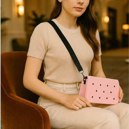 Nana EVA Croc Shoulder Bag & Coco EVA Croc Crossbody Bag Combo Set (Pink)