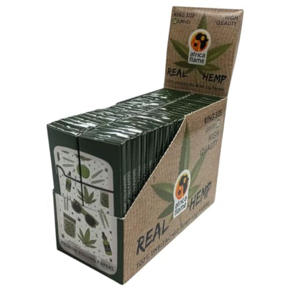 Africa Flame 100% Hemp Rolling Paper - 50 Booklets - White