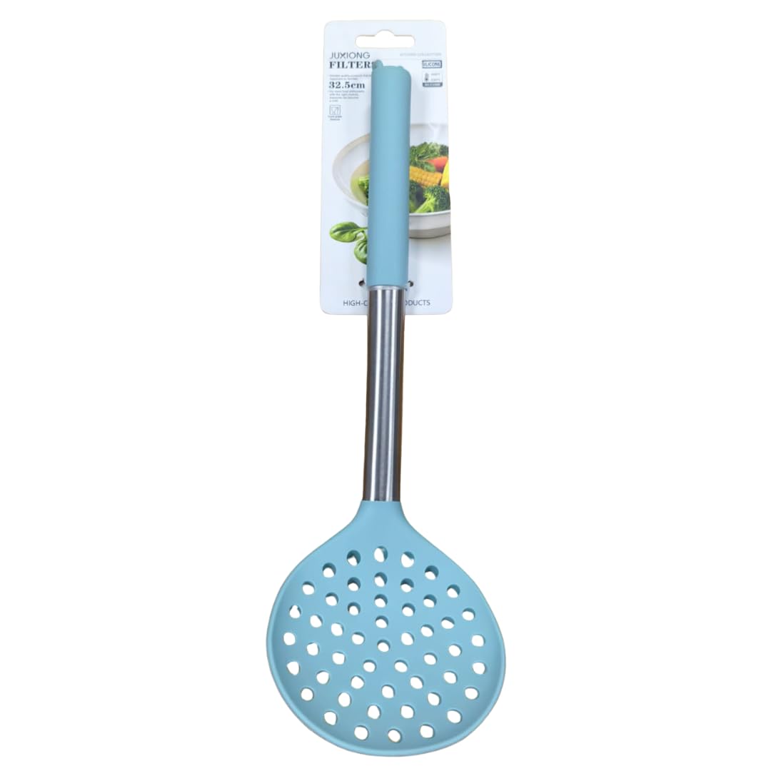 Silicone Slotted Ladle - 32.5x10cm (Blue)