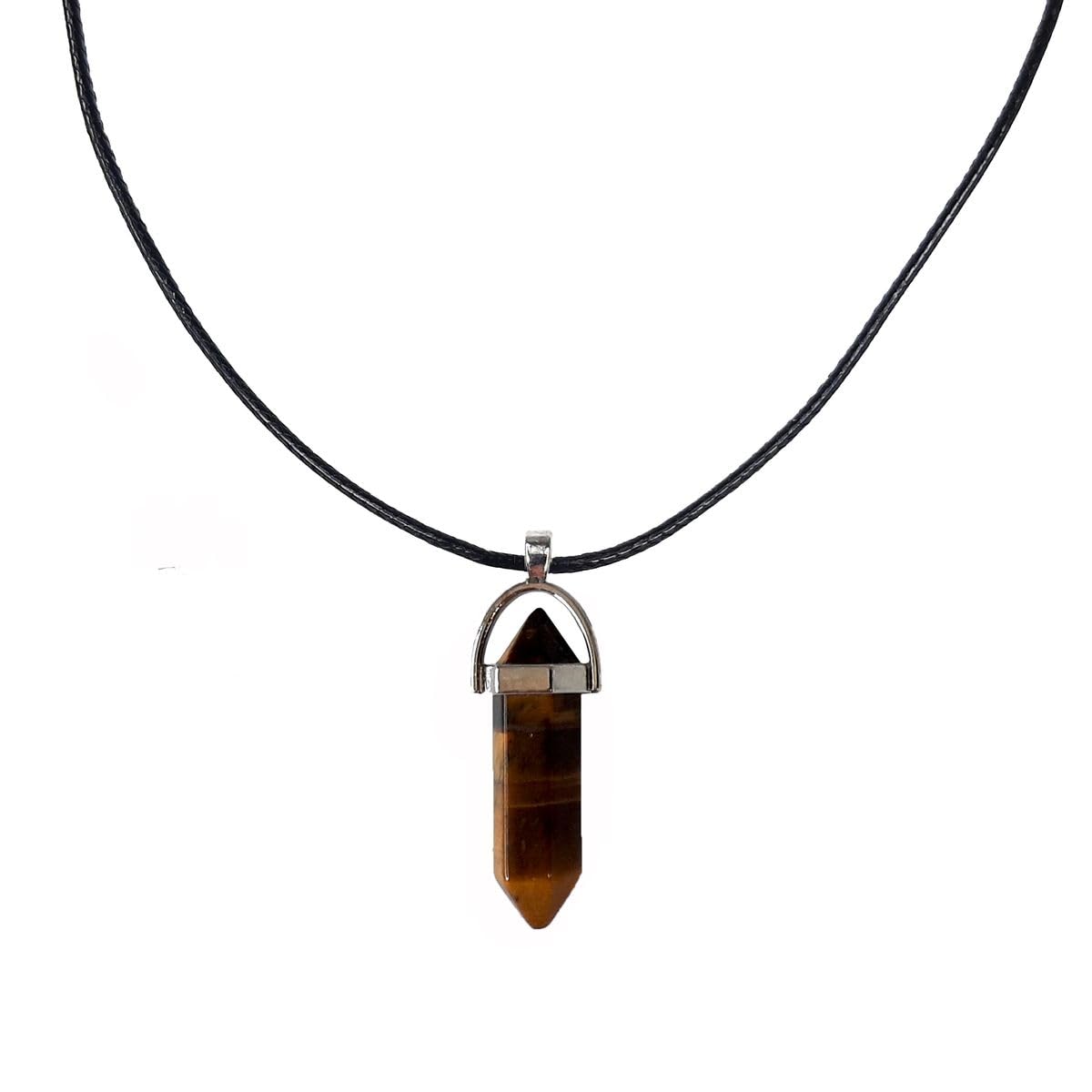 Earth Stone Collection - Bullet Crystal Stone Necklace (Tigers Eye)