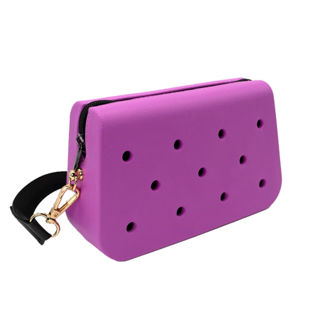 Coco EVA Croc Crossbody Bag – Lightweight Waterproof Shoulder Bag (Purple)