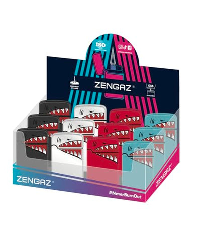 ZL-12 Shark Mega Jet Torch Flame Lighters – 12 Pack | Windproof Refillable Jet Flame Lighters