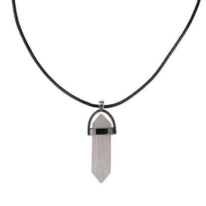 Earth Stone Collection - Bullet Crystal Stone Necklace (Clear Quartz)