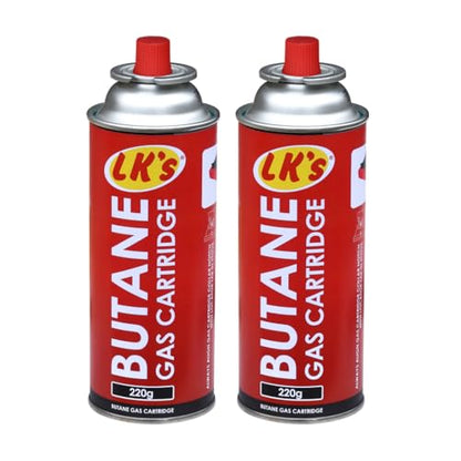 LK's 220g Gas Cartridge - 2 Pack – Camping Stove Fuel Canister for Portable Gas Stoves