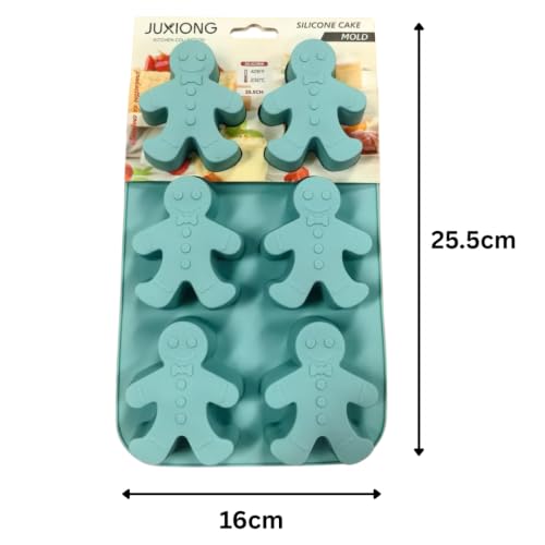 Silicone Cake Mold - Gingerbread Man - 25.5x16cm (Blue)
