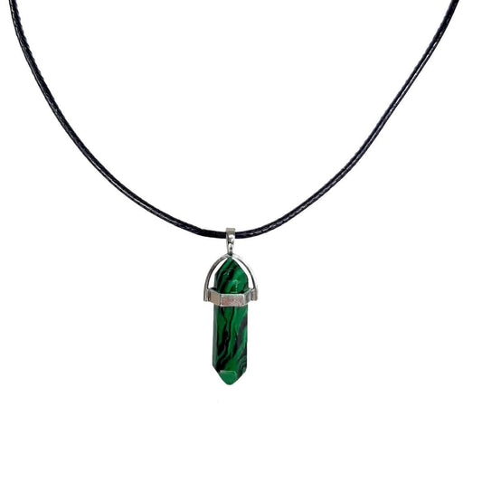 Earth Stone Collection - Bullet Crystal Stone Necklace (Malachite)