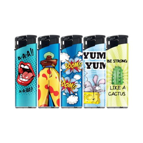 Electronic N2 Refillable Lighters – Mix 1 Assortment, Pack of 50