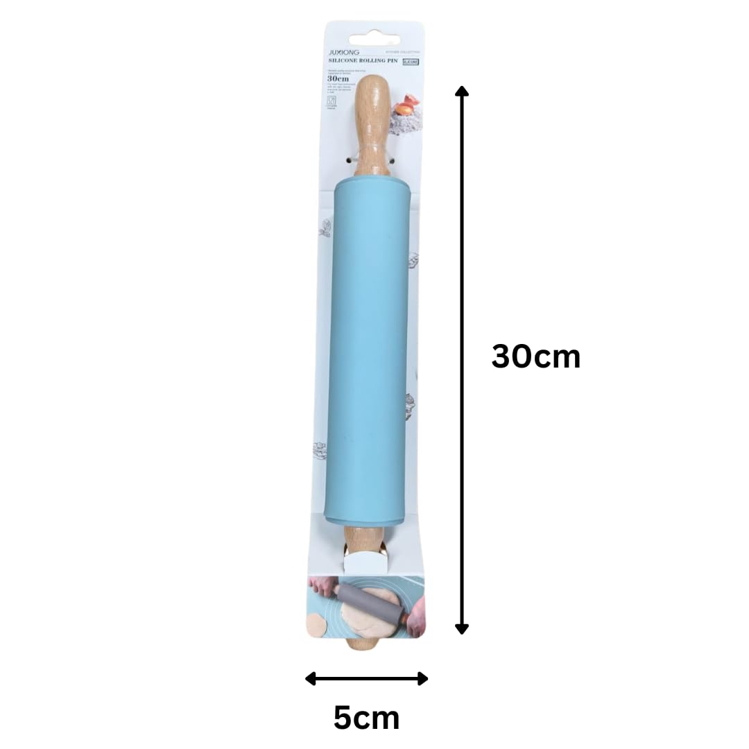 Silicone Rolling Pin - 30x5cm (Blue)