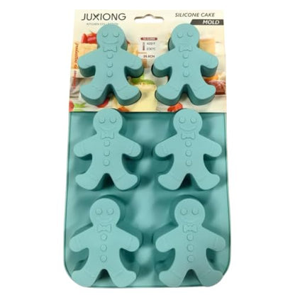 Silicone Cake Mold - Gingerbread Man - 25.5x16cm (Blue)