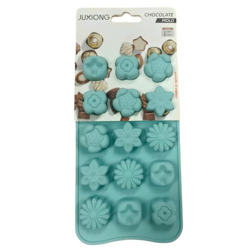 Silicone Chocolate Mold - Assorted Flowers - 20x10cm (Blue)