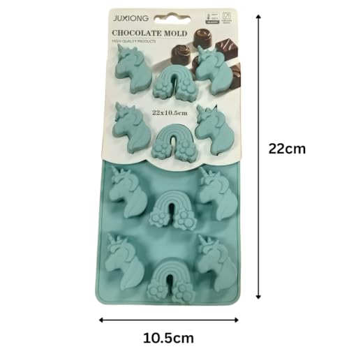 Silicone Chocolate Mold - Unicorns And Rainbows - 22×10.5cm (Blue)