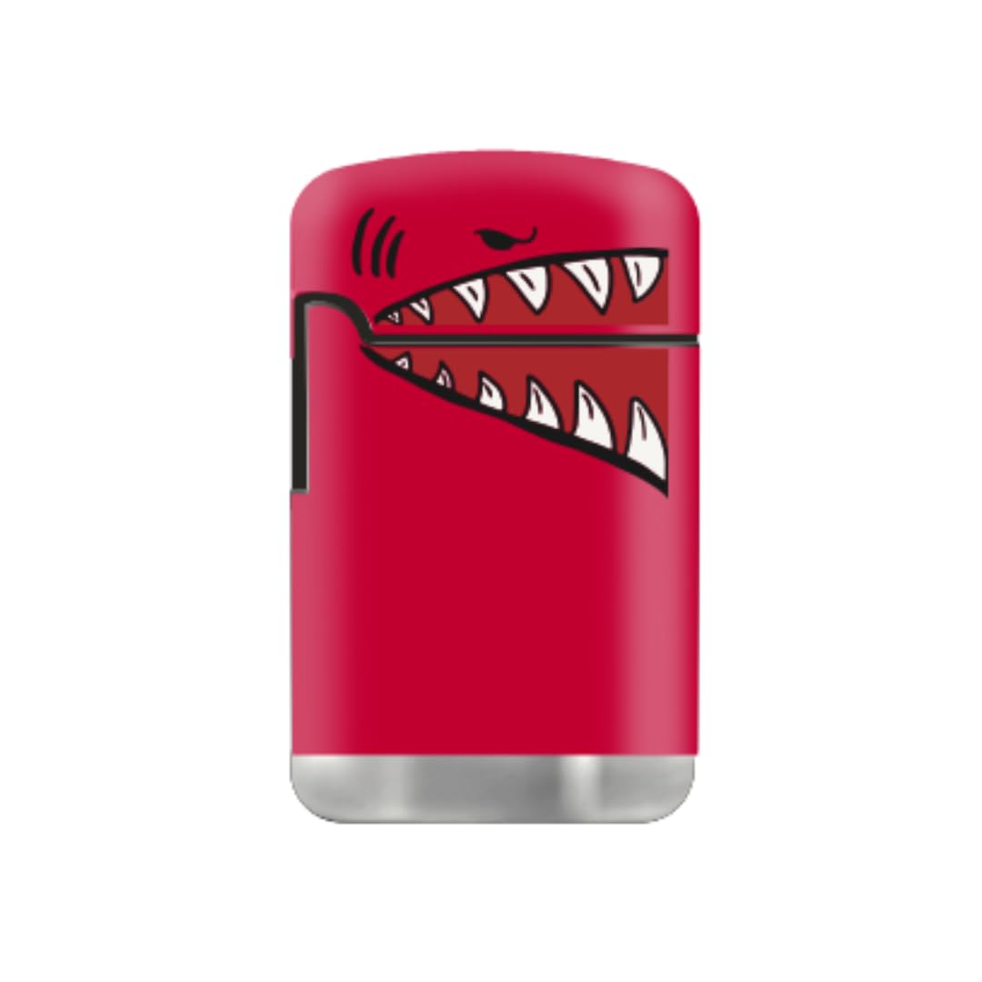 Mini Silicone Pipe With Lid And Zengaz Shark Lighter (Red)