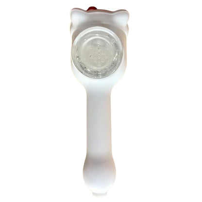 Silicone Rasta Spoon Pipe - Cartoon Faces (White)
