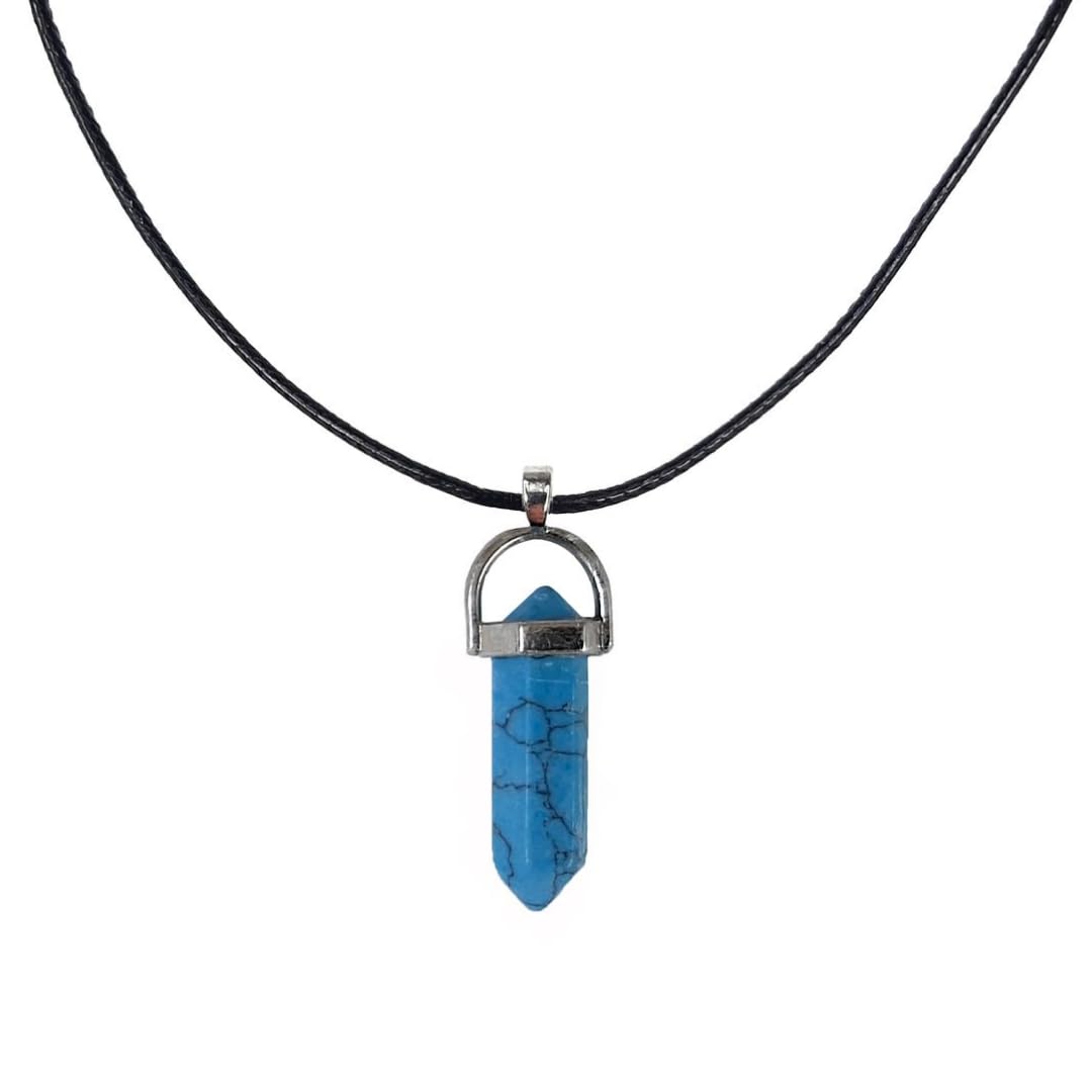 Earth Stone Collection - Bullet Crystal Stone Necklace (Turquoise)