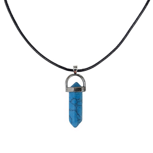 Earth Stone Collection - Bullet Crystal Stone Necklace (Turquoise)
