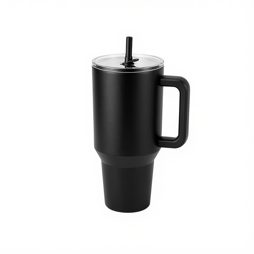 Travel Mug - Stainless Steel With Handle (Black)