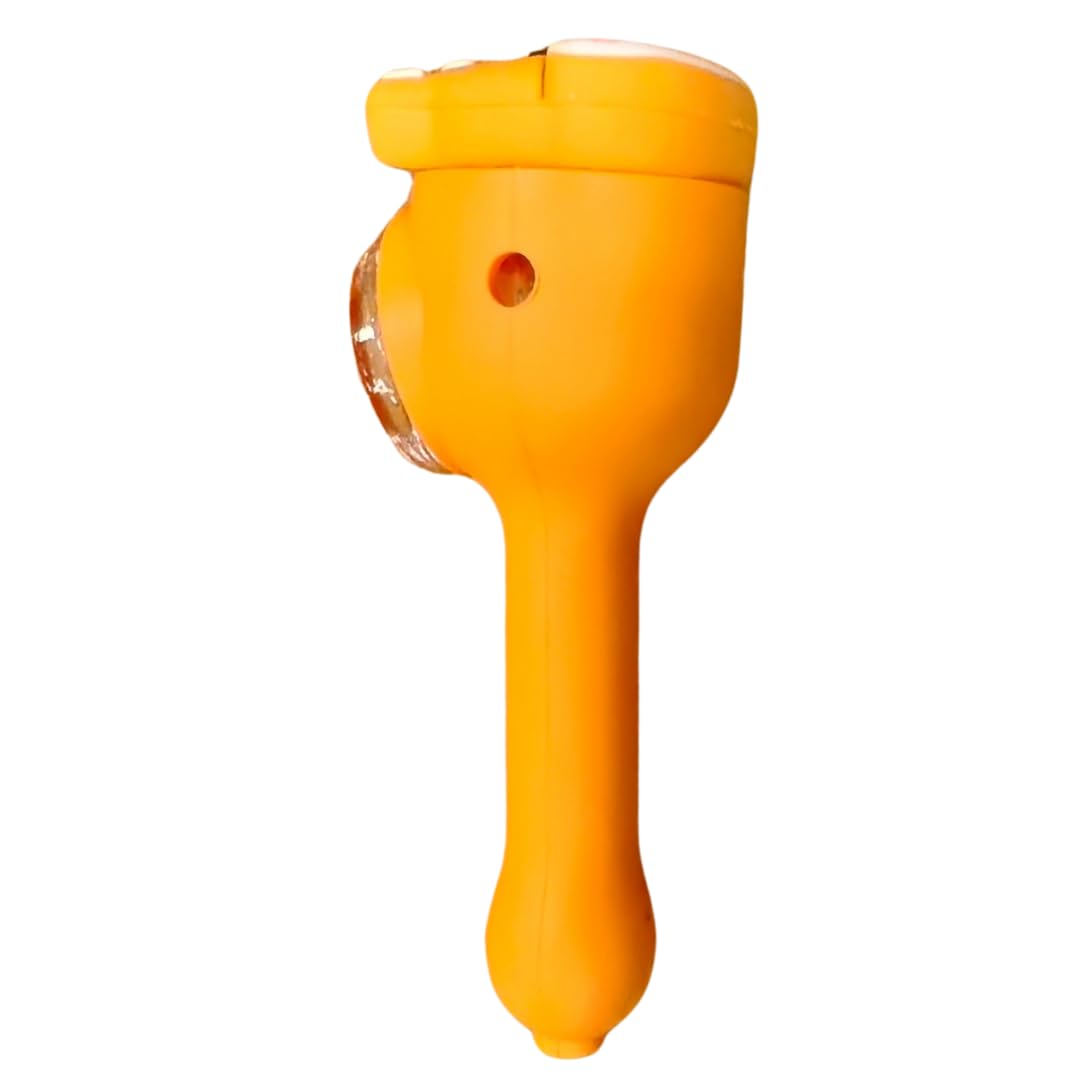 Silicone Rasta Spoon Pipe - Cartoon Faces (Orange)