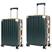 Classic Aluminum Frame Travel Suitcase - 20" + 26" - Green
