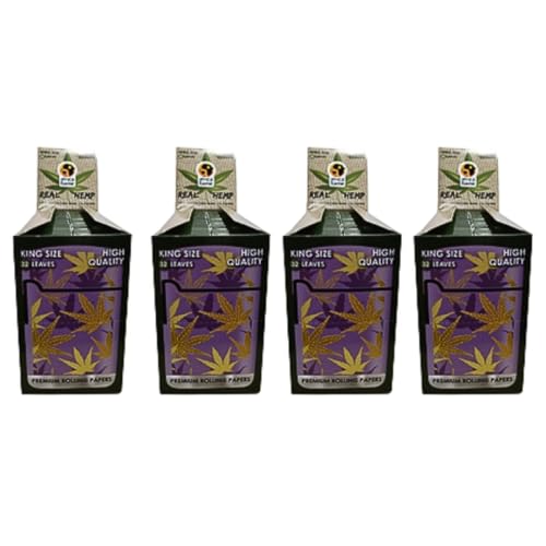 Africa Flame 100% Hemp Rolling Paper - 50 Booklets - Lilac - 4 Pack
