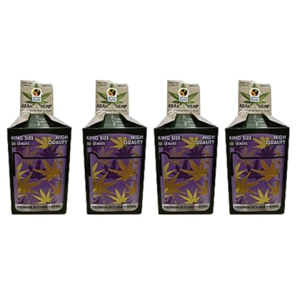 Africa Flame 100% Hemp Rolling Paper - 50 Booklets - Lilac - 4 Pack