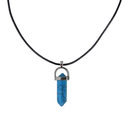 Earth Stone Collection - Bullet Crystal Stone Necklace (Turquoise)