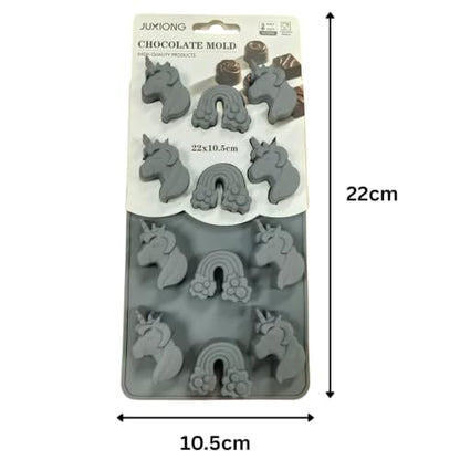 Silicone Chocolate Mold - Unicorns And Rainbows - 22×10.5cm (Grey)