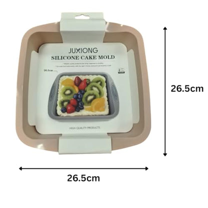 Silicone Cake Mold - Square - 26.5x26.5cm (Pink)