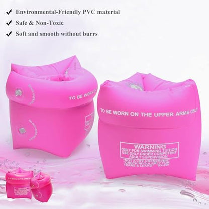Swimming Inflatable Floating Arm Bands - 10 Pack - Pink