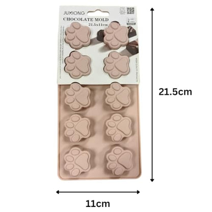 Silicone Chocolate Mold - Paw Prints - 21.5×11 cm (Pink)