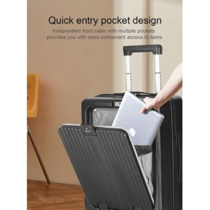 Multifunction Smart Travel Suitcase - 20 inch - Black