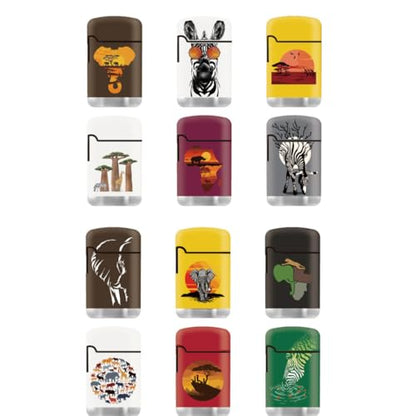 ZL3 African Wildlife Cube - 48 Piece DIsplay Torch Jet Lighters