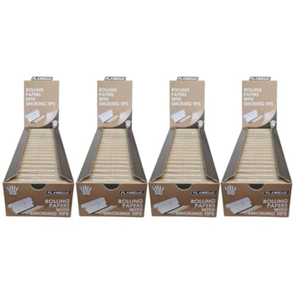 Flame Club Queen Size Rolling Paper + Tips - 39 Booklets - 4 Pack