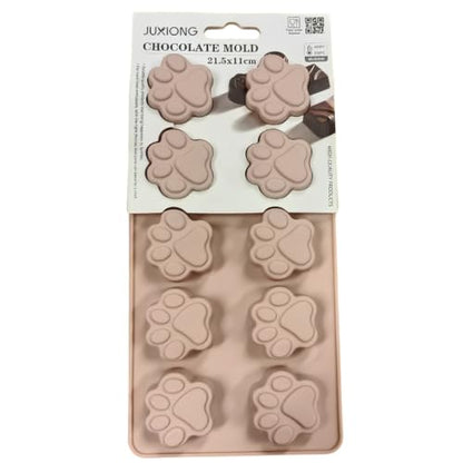 Silicone Chocolate Mold - Paw Prints - 21.5×11 cm (Pink)